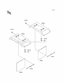Rear Fenders Diagram and Parts List for KAF300-C6  Kawasaki 