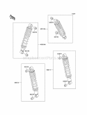 Shock Absorbers Diagram and Parts List for KAF300-C7  Kawasaki 