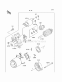 Starter Motor Diagram and Parts List for KAF300-C7  Kawasaki 