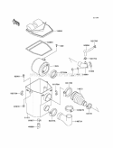 Air Cleaner Diagram and Parts List for KAF300-C6  Kawasaki 