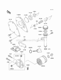 Oil Pump/Oil Filter Diagram and Parts List for KAF300-C6  Kawasaki 