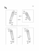 Shock Absorbers Diagram and Parts List for KAF300-C6  Kawasaki 