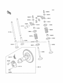 Valve/Camshaft Diagram and Parts List for KAF300-D2  Kawasaki 