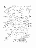 Front Brake Piping Diagram and Parts List for KAF400-A1 2005 Kawasaki 