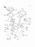 Air Cleaner Diagram and Parts List for KAF400-AAF 2010 Kawasaki 