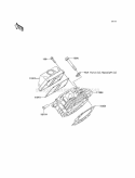 Cylinder Head Diagram and Parts List for KAF400-A9F 2009 Kawasaki 