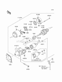 Starter Motor Diagram and Parts List for KAF400-AAF 2010 Kawasaki 