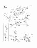 Brake Pedal/Throttle Lever Diagram and Parts List for KAF400-AAF 2010 Kawasaki 