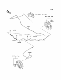 Rear Brake Piping Diagram and Parts List for KAF400-B1 2005 Kawasaki 