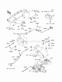 Front Brake Piping Diagram and Parts List for KAF400-B1 2005 Kawasaki 