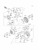 Rear Hubs/Brakes Diagram and Parts List for KAF400-BAF 2010 Kawasaki 