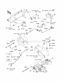 Front Brake Piping Diagram and Parts List for KAF400-B8F 2008 Kawasaki 