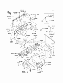 Frame Fittings - Front Diagram and Parts List for KAF400-B7F 2007 Kawasaki 