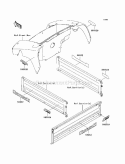 Decals Diagram and Parts List for KAF400-C1 2005 Kawasaki 