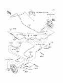 Rear Brake Piping Diagram and Parts List for KAF400-A1 2005 Kawasaki 