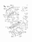 Frame Fittings - Front Diagram and Parts List for KAF400-C1 2005 Kawasaki 