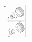 Wheels/Tires Diagram and Parts List for KAF400-A1 2005 Kawasaki 