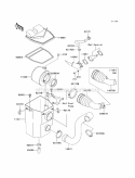 Air Cleaner Diagram and Parts List for KAF400-A9F 2009 Kawasaki 