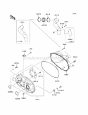 Converter Cover Diagram and Parts List for KAF400-CAF 2010 Kawasaki 