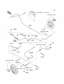 Rear Brake Piping Diagram and Parts List for KAF400-CAF 2010 Kawasaki 