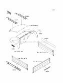 Decals Black Diagram and Parts List for KAF400-DCF 2012 Kawasaki 