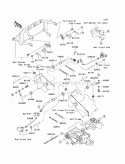 Front Brake Piping Diagram and Parts List for KAF400-DCF 2012 Kawasaki 