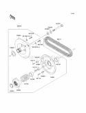 Driven Converter / Drive Belt Diagram and Parts List for KAF400-DCF 2012 Kawasaki 