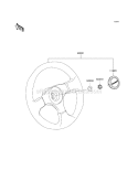 Steering Wheel Diagram and Parts List for KAF400-DBF 2011 Kawasaki 