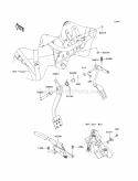 Brake Pedal / Throttle Lever Diagram and Parts List for KAF400-ACF 2012 Kawasaki 