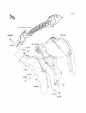 Front Fenders Diagram and Parts List for KAF400-A6F 2006 Kawasaki 