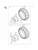 Wheels/Tires Diagram and Parts List for KAF400-ECF 2012 Kawasaki 