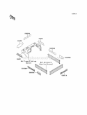 Decals Red Diagram and Parts List for KAF620-A5  Kawasaki 