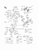 Frame Fittings Cover Diagram and Parts List for KAF620-A5  Kawasaki 