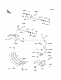 Frame Fittings Lever Diagram and Parts List for KAF620-A6  Kawasaki 