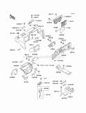 Frame Fittings Cover Diagram and Parts List for KAF620-A6  Kawasaki 