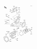Cylinder Head Diagram and Parts List for KAF620-B5  Kawasaki 