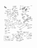Frame Fittings Cover Diagram and Parts List for KAF620-B5  Kawasaki 