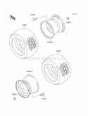 Wheels/Tires Diagram and Parts List for KAF620-B5  Kawasaki 