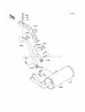 Mufflers Diagram and Parts List for KAF620-B6  Kawasaki 