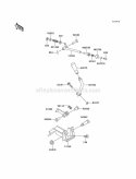 Frame Fittings Lever Diagram and Parts List for KAF620-B6  Kawasaki 