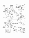 Frame Fittings Diagram and Parts List for KAF620-C5  Kawasaki 