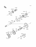 Transmission Diagram and Parts List for KAF620-B2  Kawasaki 
