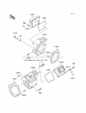 Cylinder Head Diagram and Parts List for KAF620-C6  Kawasaki 