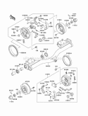 Rear Hubs/Brakes Diagram and Parts List for KAF620-A3  Kawasaki 