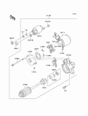Starter Motor Diagram and Parts List for KAF620-A3  Kawasaki 