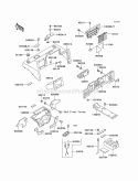 Frame Fittings Cover Diagram and Parts List for KAF620-C6  Kawasaki 
