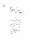 Frame Fittings Lever Diagram and Parts List for KAF620-C6  Kawasaki 