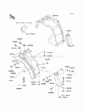 Front Fenders Diagram and Parts List for KAF620-C6  Kawasaki 