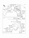 Front Fenders Diagram and Parts List for KAF620-E2  Kawasaki 