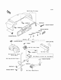 Labels Diagram and Parts List for KAF620-E5  Kawasaki 